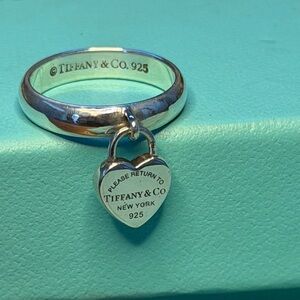 Tiffany & Co. Silver Heart Lock Ring